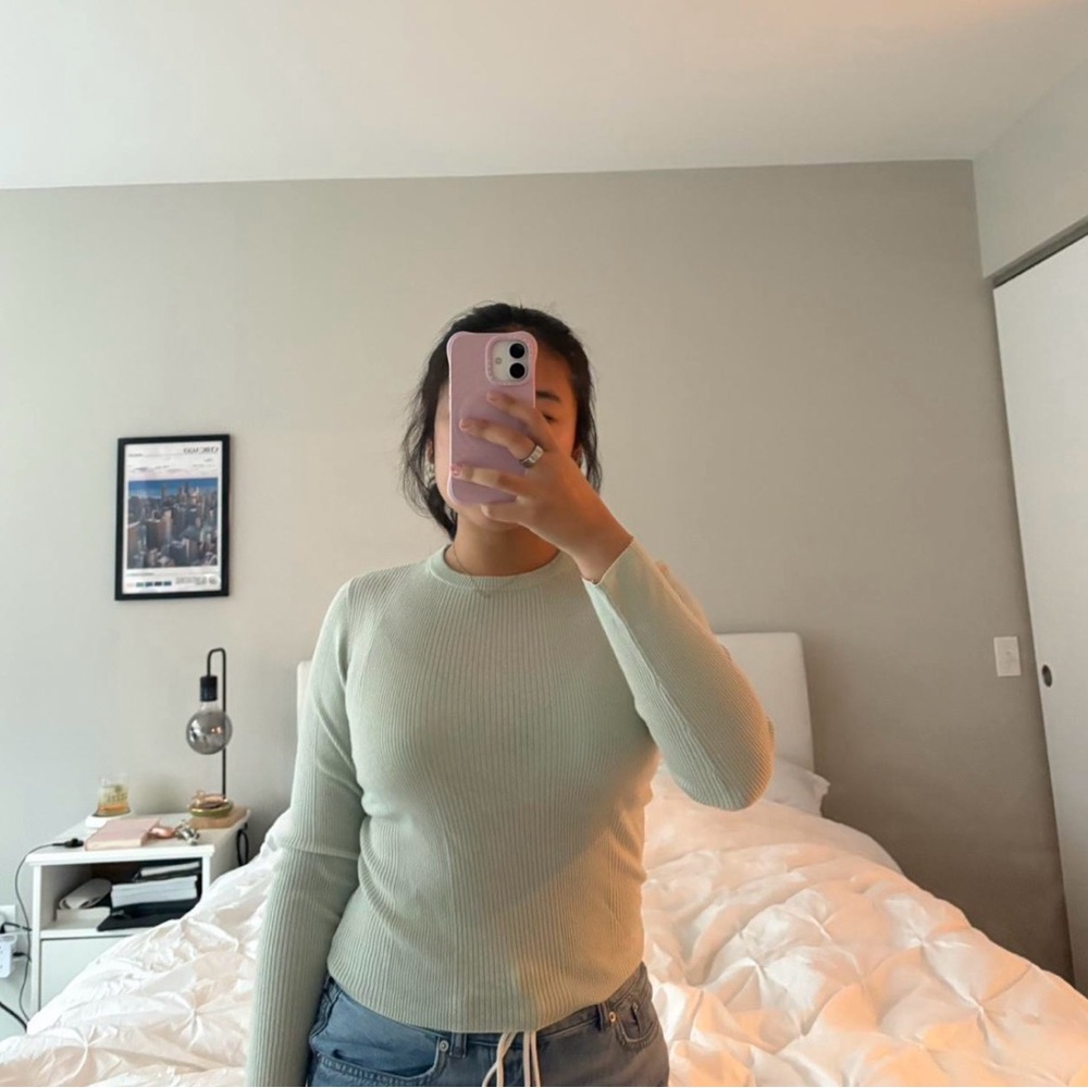 Theory mint ribbed top